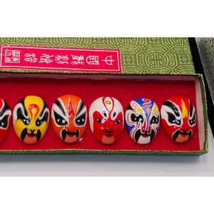 Opera Box Interior Art | Vintage Chinese Beijing Opera Miniature Masks Set Of 1 Hand ...